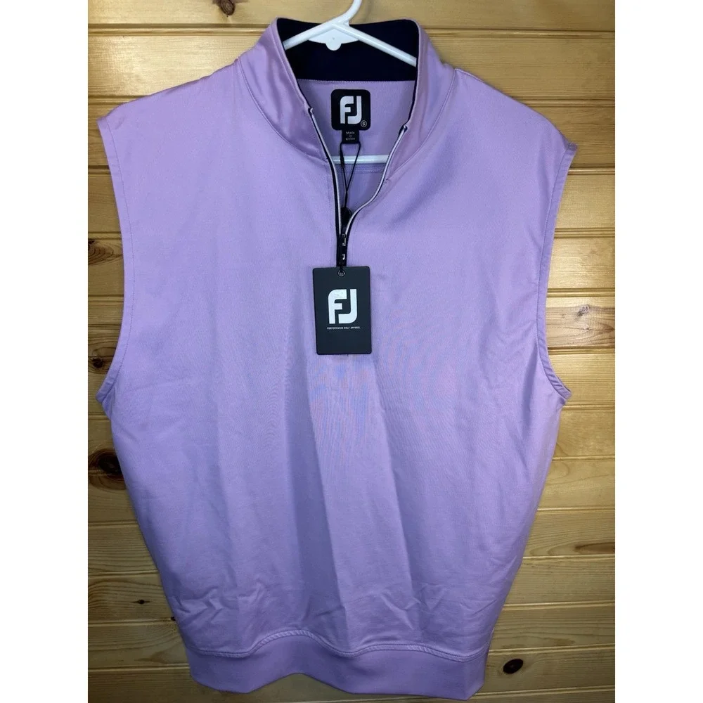FootJoy FJ Gathered Waist Half Zip Vest Golf Lavender Small Nylon & Spandex NWT‎